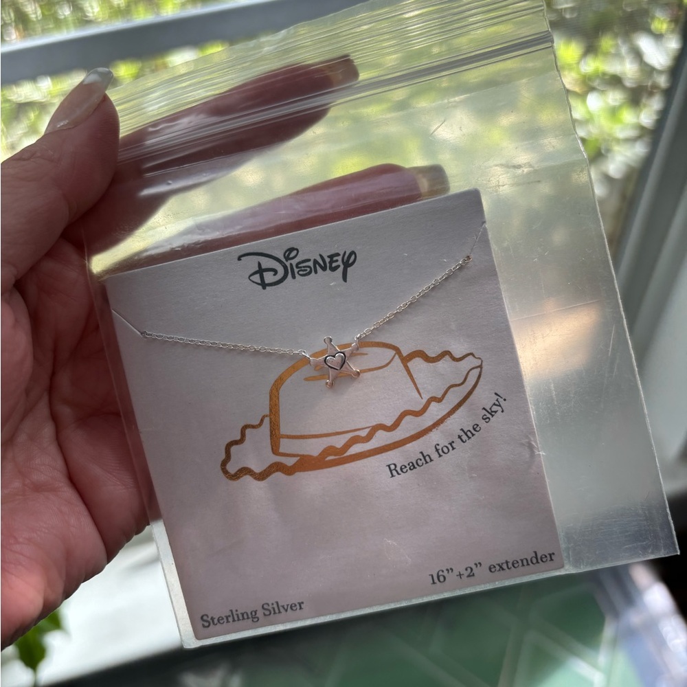 Disney Sterling Silver Woody Toy Story Necklace with Heart Accent - Silver